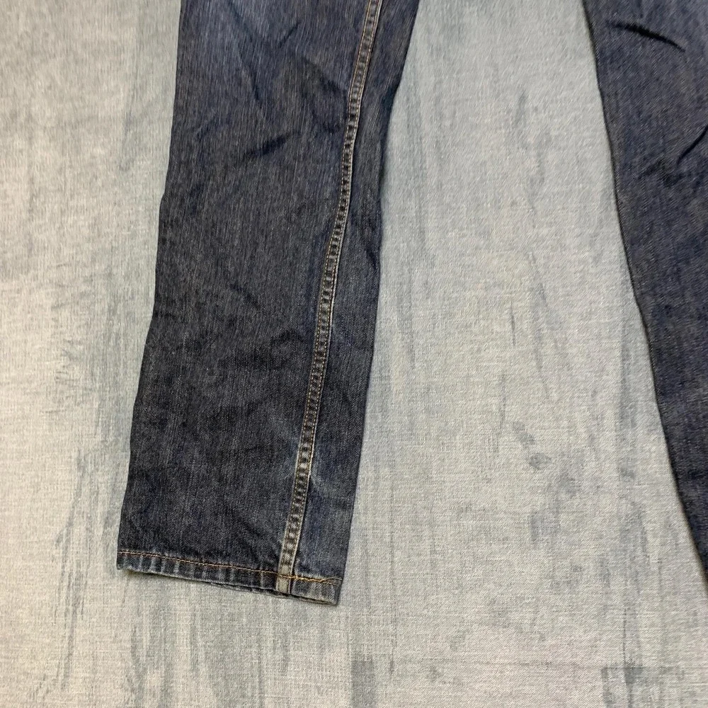 Levi's 514 Jeans Mens 30x30 Blue Denim Distressed Dark Wash Straight Fit Cozy